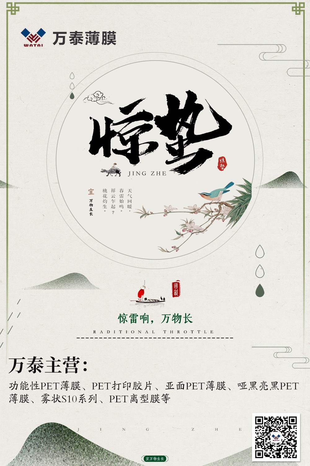 微雨眾卉新，一雷驚蟄始